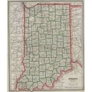  Cram 1884 Antique Map of Indiana