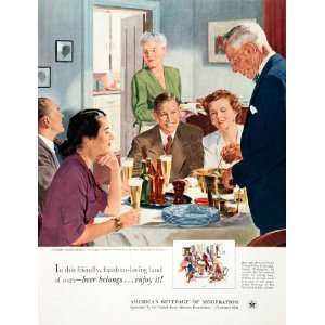  1952 Ad Beer United States Brewers Douglass Crockwell Home 