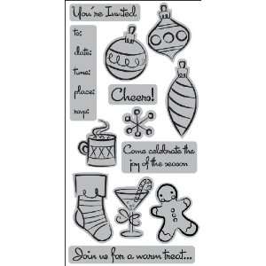  ANW Crestwood Cling Rubber Stamp Christmas Invites 