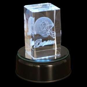  Miami Dolphins Helmet Cube With Lighted Base: Sports 