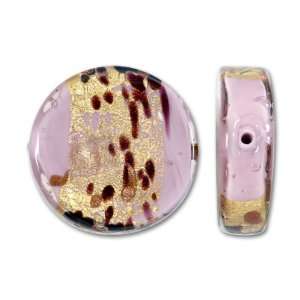  Venetian Glass 30mm La Crima CadOro Coin   Lilac Arts 