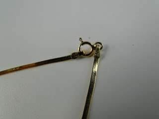   Yellow Gold Herringbone Heart Charm Bracelet 7 0.8 grams Scrap  