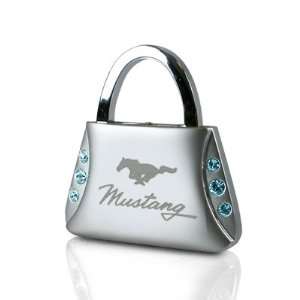    Ford Mustang Blue Crystals Purse Shape Key Chain: Automotive