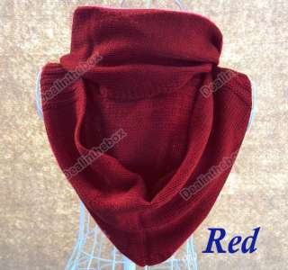   Neck Warmer Cowl Hat B eanie Hood Knitting Wool Scarf 6 Colors