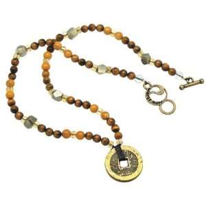   Pyrite and Tigers Eye The Sun Necklace with Coin   21.5 Jewelry