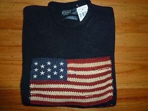 New Ralph Lauren Polo Navy USA Flag Crewneck Sweater XXL  