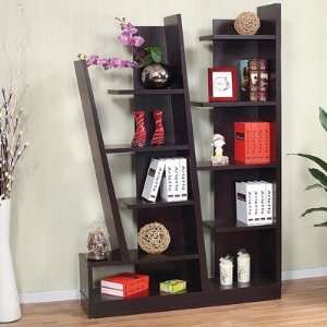  Lotta Modern Bookcase / Display Cabinet in Red Cocoa Brown 
