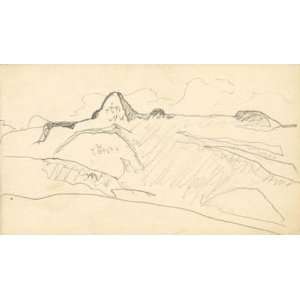   14 inches   Cursory sketch of mountain landscape 7