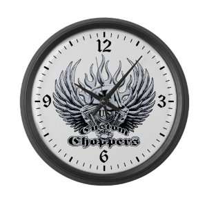  Large Wall Clock US Custom Choppers Iron Cross Hat and 