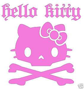 Hello Kitty Skull & Crossbones Pirate Pink vinyl decal  