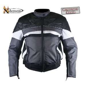   Armored Gray, White and Black Tri Tex Fabric with Leather Trim Jackets