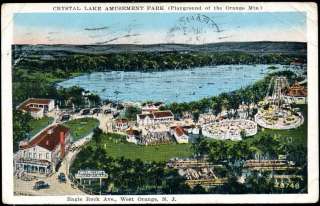 Crystal Lake Amusement Park ~WEST ORANGE NJ~ Rare LANDIS Postcard 