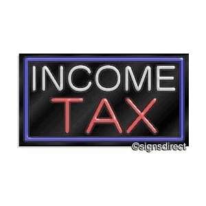  Income Tax Neon Sign, Background MaterialClear 