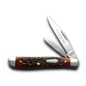  SCHATT & MORGAN Crimson Bone Peanut 1/100 Pocket Knife 