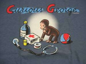 Curious George   Doctor Kit   Blue/Grey Kids T Shirt  