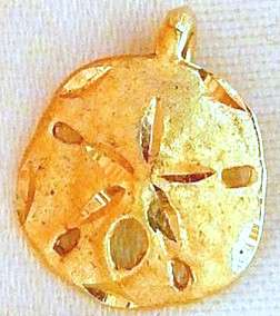 Vintage 14K Gold GP Petite Sand Dollar Necklace Pendant  
