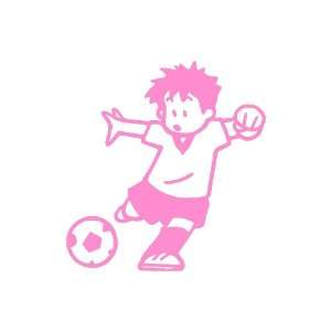  Soccer Boy medium 7 Tall SOFT PINK vinyl window decal 