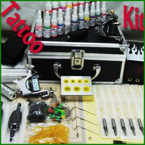 Tattoo Kit 2 Machine Guns Power Supply Ink Needle D57 2  