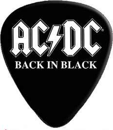 AC/DC   Back In Black   Guitar Pick,   