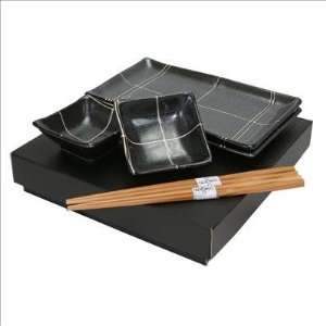   Sushi Plates, Two Sauce Dishes and Two Pair Chopsticks Kitchen