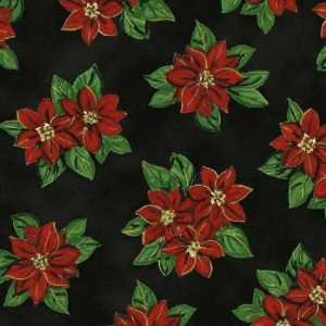  WIN30865 3 Paper Doll Christmas, Poinsettia on Black by 