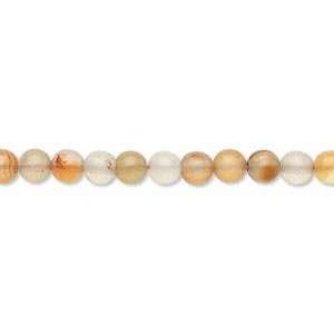 #896 Bead, red/white agate (D/H), 4mm round. Sold per 15 