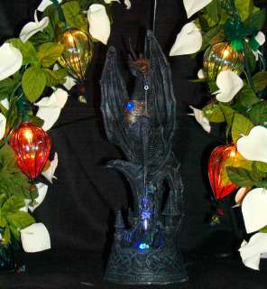 Black Medieval Dragon LED Light w/ Crystal  