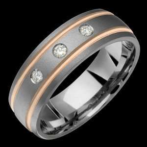   Band with 14kt.Pink Gold Inlay & Diamonds Alain Raphael Jewelry