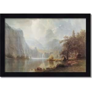  In the Mountains Albert Bierstadt w/ 2 in Black wood frame 
