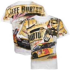   #31 Jeff Burton White Tonal Print T shirt: Sports & Outdoors