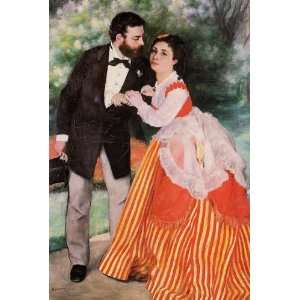  Oil Painting: Alfred Sisley with His Wife: Pierre Auguste 