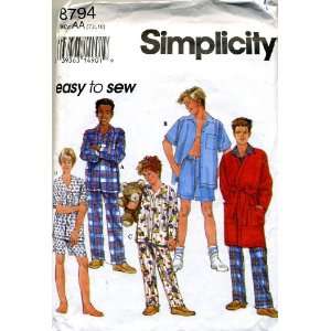  Simplicity Boys Pajamas and Robe Easy to Sew Sewing 