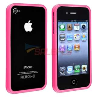 Bumper Pink Shinny Gel Rubber Skin Cover Case+PRIVACY FILTER For 