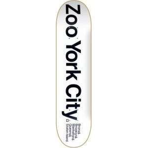 Zoo York ZY City Old Standard White / Black Skateboard Deck   7.87 x 