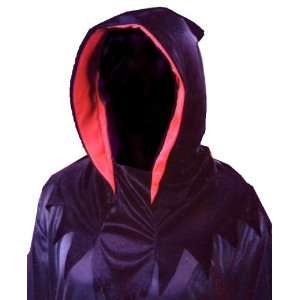  Invisible Mask Black Hood Cowl with Red Trim and Tattered 