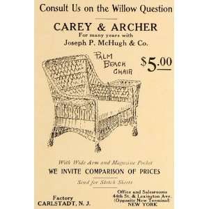  1909 Ad Carey Archer Joseph McHugh Furniture Palm Chair 