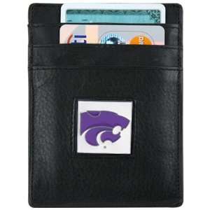  Kansas State Wildcats Black Leather Money Clip and Business Card 