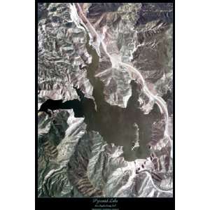  Satellite Poster Map of Pyramid Lake in Los Angeles County 