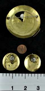 Ruth Rosenfeld Set Earrings Pin/Brooch Gold Silver  