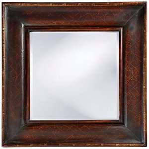  Delacour Brown Crackle Square 37 Wide Wall Mirror