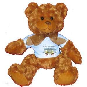   On The 8th Day God Created RUNNING Plush Teddy Bear with BLUE T Shirt