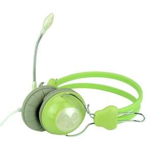 Wired Stereo Headphone with Microphone for PC Notebook Laptop Green 