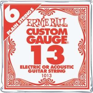  Ernie Ball Nickel Plain Single Guitar String .013 6 Pack 