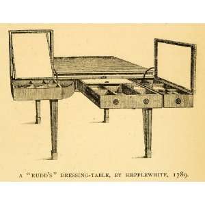  1897 Wood Engraving Rudds Dressing Table Hepplewhite 