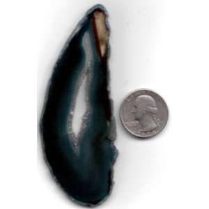   Inch Teal Top Drilled Brazilian Agate Slice Pendant 