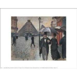 Paris, a Rainy Day, 1877 Gustave Caillebotte. 14.00 inches by 11.00 