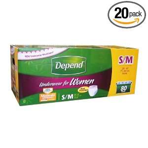  80 Count Case Depends Underwear for Women Incontinence S/M 