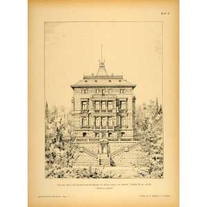  1894 Villa Home Mainz Ludwig Becker Architecture Print 