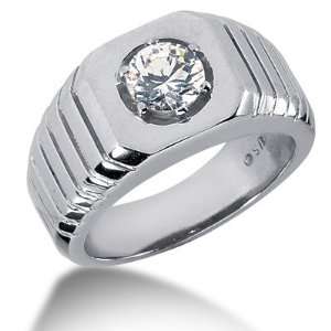   Ring Wedding Band Round Cut Prong 14k White Gold DALES Jewelry