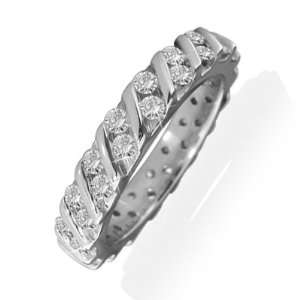  Channel Set Diamond Eternity Band in 18k White Gold (0.95 
